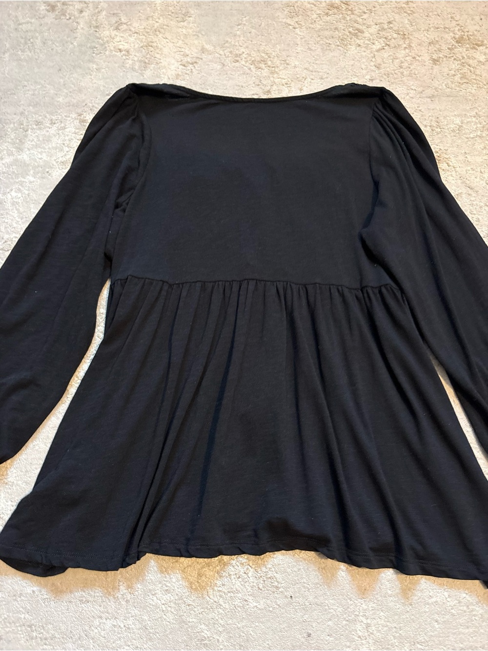 Torrid Black Long Sleeve Peplum Babydoll Boho Top With Lace Details Size 1X - Picture 11 of 12